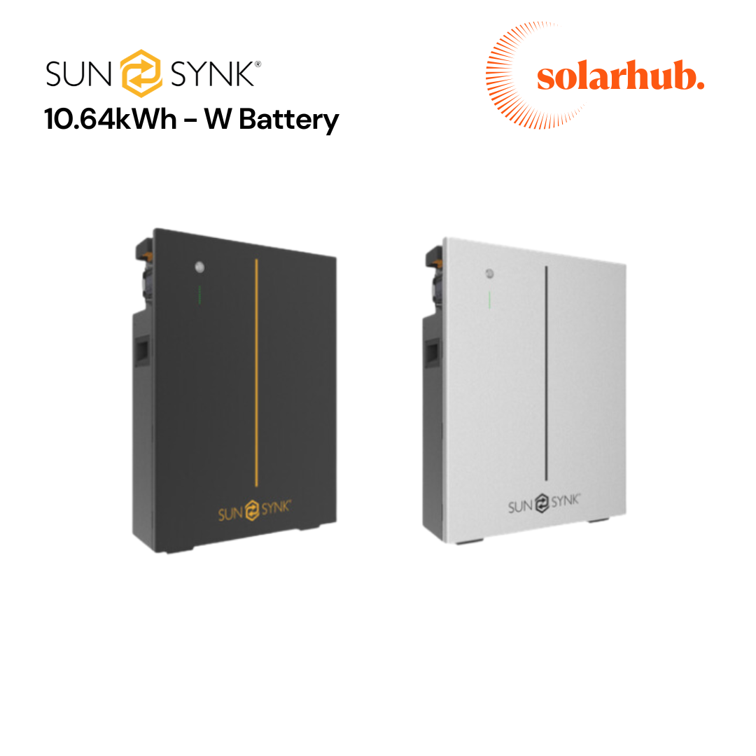 SunSynk W-Range 10.64kWh Battery Storage - In Black or White