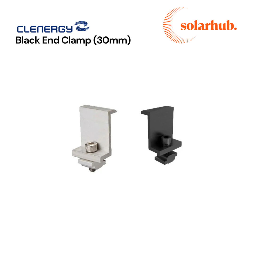 Clenergy Black End Clamp (30mm)